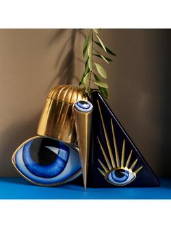L'OBJET Lito Porcelain Bookend, Blue/Black - view 2, Blue / Black