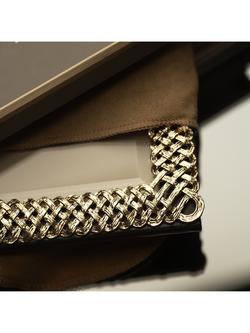 L'OBJET Braid Brass Photo Frame, Gold Plated - view 2, Gold
