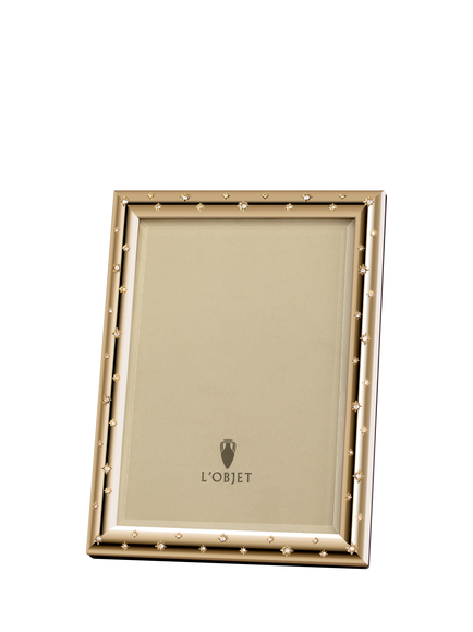 L'OBJET Stars Photo Frame with Swarovski Crystals, Gold Plated, Gold