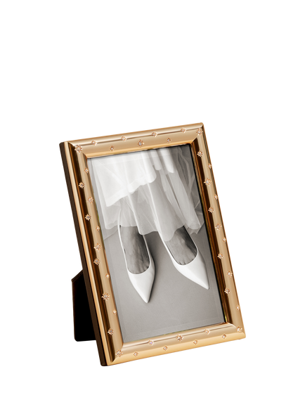 L'OBJET Stars Photo Frame with Swarovski Crystals, Gold Plated - view 2, Gold