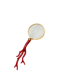 L'OBJET Coral Magnifying Glass, Red/Gold, Coral / Gold
