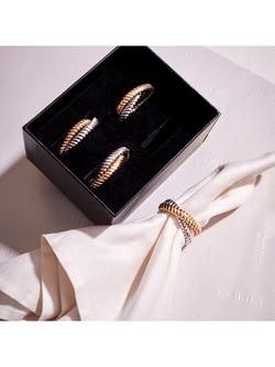 L'OBJET Deco Twist Brass Napkin Rings, Set of 4, Gold/Platinum - view 2, Gold / Silver