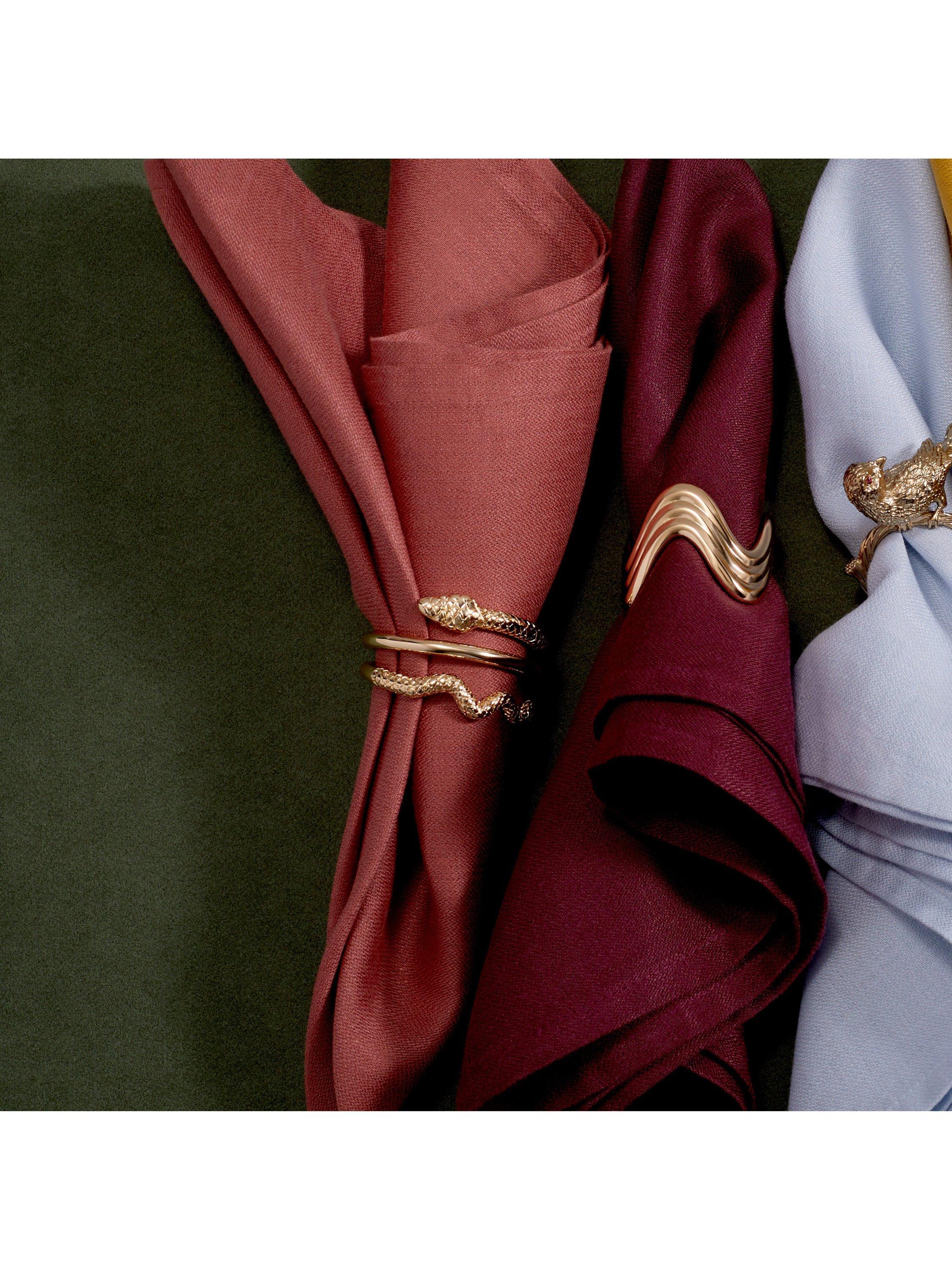 L'OBJET Serpent Brass Napkin Rings with Swarovski Crystals, Set of 4 ...