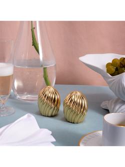 L'OBJET Ripple Spice Brass Salt & Pepper Shakers, Set of 2, Gold Plated - view 2, Gold