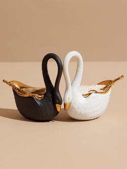 L'OBJET Swan Porcelain Salt Cellar, Gold/White - view 2, Gold / White