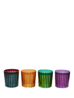 L'OBJET Glass Old Fashioned Tumblers, Set of 4, Multi, Multi