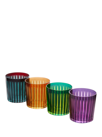 L'OBJET Glass Old Fashioned Tumblers, Set of 4, Multi - view 2, Multi