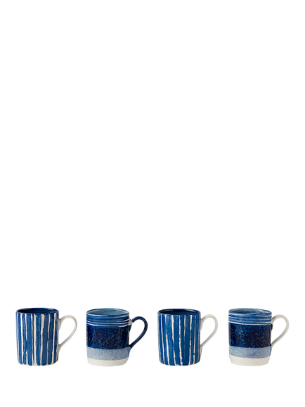 Selbrae House Artisan Stoneware Mug, Set of 4, 300ml, Blue, Multi