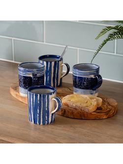 Selbrae House Artisan Stoneware Mug, Set of 4, 300ml, Blue - view 2, Multi