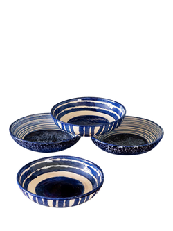 Selbrae House Artisan Stoneware Serve Bowl, 23cm, Set of 4, Blue - view 2, Multi
