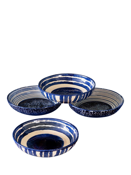 Selbrae House Artisan Stoneware Serve Bowl, 23cm, Set of 4, Blue - view 2, Multi