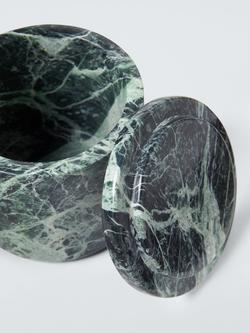 John Lewis Marble Lidded Pot, Green - view 2, Spider Green