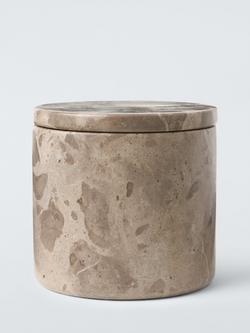 John Lewis Marble Lidded Pot, Natural, Fossil Beige