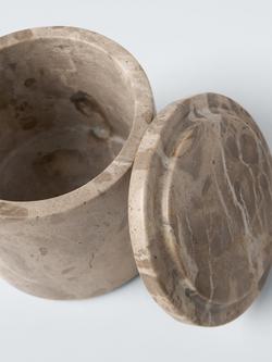 John Lewis Marble Lidded Pot, Natural - view 2, Fossil Beige