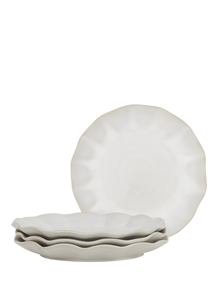 Neptune Sennen Stoneware Side Plate, 22cm, White, White