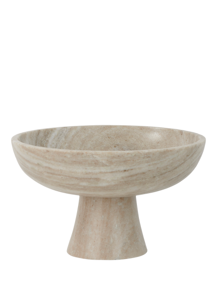 Neptune Malborough Footed Marble Bowl, 28cm, Natural, Natural
