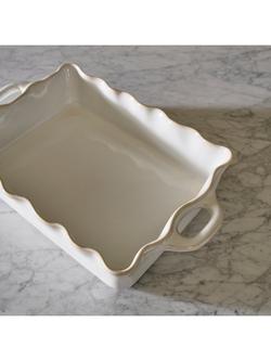 Neptune Bramley Large Rectangular Stoneware Baking Dish, White - view 2, Natural