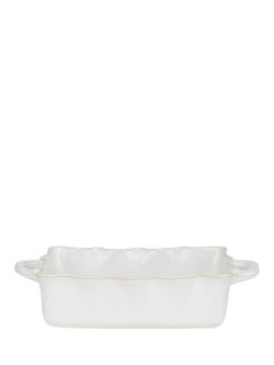 Neptune Bramley Medium Rectangular Stoneware Baking Dish, White, Natural