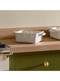 Neptune Bramley Small Square Stoneware Baking Dish, White - view 2, Natural