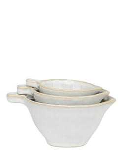 Neptune Bramley Stoneware Nesting Pour Cups, Set of 3, White, Natural