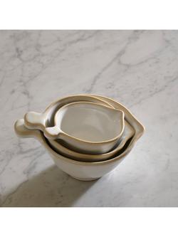 Neptune Bramley Stoneware Nesting Pour Cups, Set of 3, White - view 2, Natural