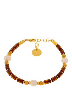 Be-Jewelled Baltic Natural Bead Elements Bracelet, Gold/Cognac, Gold/Cognac