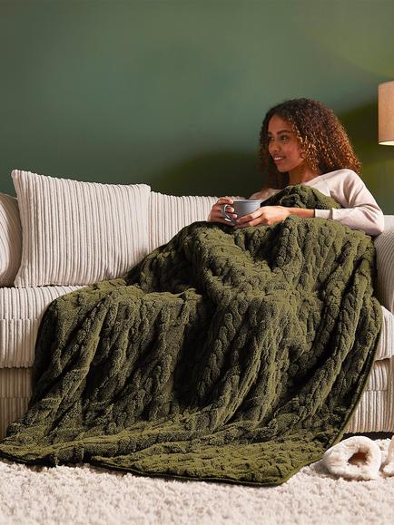 Silentnight Super Cosy Heated Throw, Green