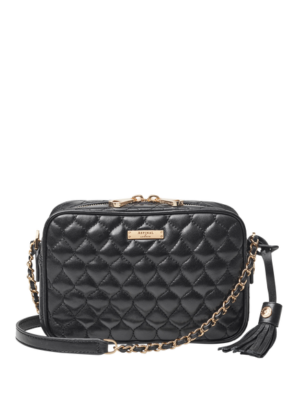 Aspinal of London Alice Leather Crossbody Camera Bag, Black