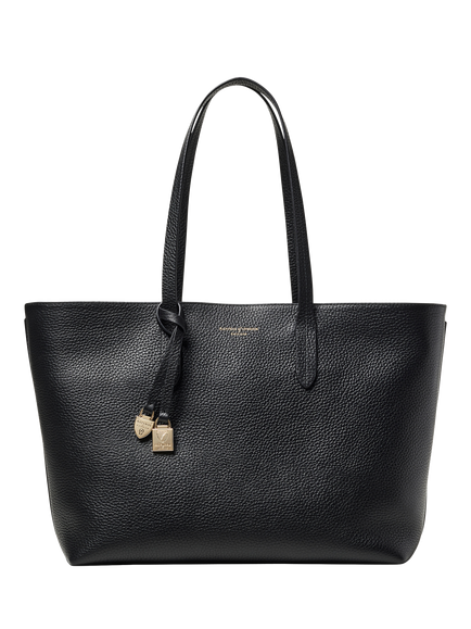 Aspinal of London East West Leather Tote Bag, Black, Black