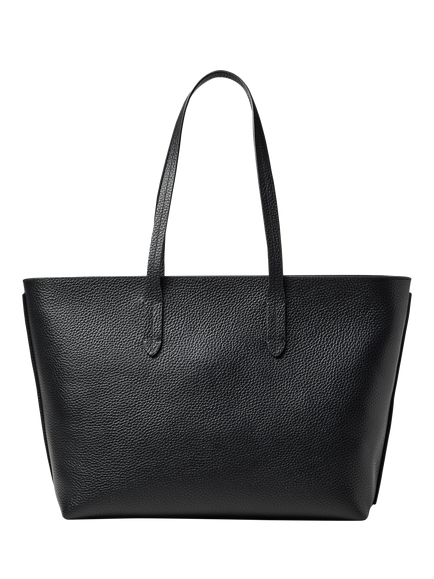 Aspinal of London East West Leather Tote Bag, Black - view 2, Black