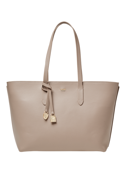Aspinal of London East West Leather Tote Bag, Taupe