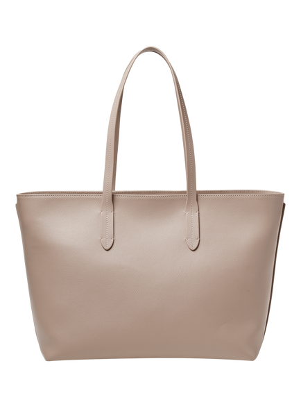 Aspinal of London East West Leather Tote Bag - view 2, Taupe