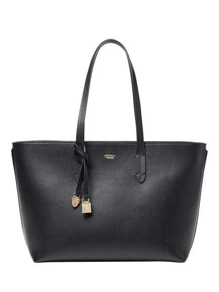 Aspinal of London East West Leather Tote Bag, Black, Black