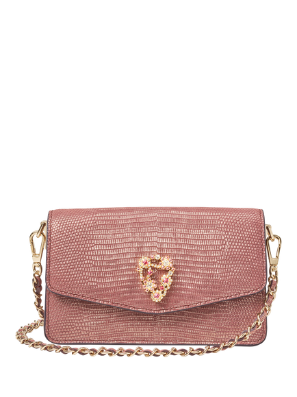 Aspinal of London Eliza Leather Clutch Bag, Cassis - view 2, Cassis