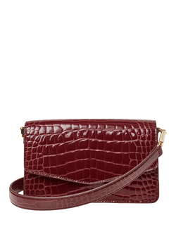Aspinal of London Eliza Leather Clutch Bag, Merlot, Merlot