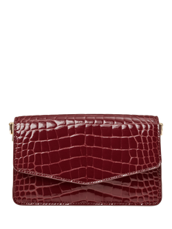 Aspinal of London Eliza Leather Clutch Bag, Merlot - view 2, Merlot
