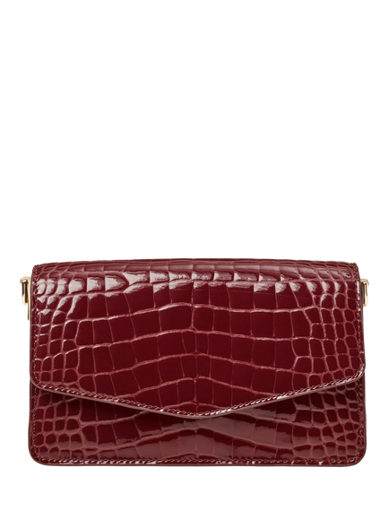 Aspinal of London Eliza Leather Clutch Bag, Merlot - view 2, Merlot