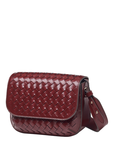 Aspinal of London Ella Woven Leather Crossbody Bag, Burgundy - view 2, Burgundy