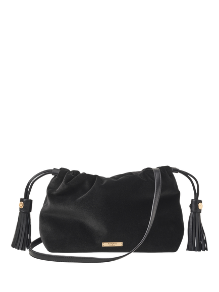 Aspinal of London Amelia Velvet Evening Bag, Black - view 2, Black