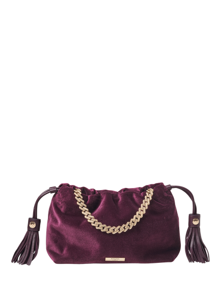 Aspinal of London Amelia Velvet Evening Bag, Cassis, Cassis