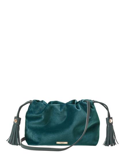 Aspinal of London Amelia Velvet Evening Bag, Peacock - view 2, Peacock