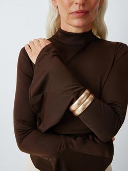 John Lewis Worn Bangles, Set of 2, Gold - view 2, Gold