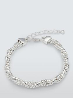 John Lewis Double Rope Twist Bracelet, Silver