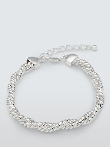 John Lewis Double Rope Twist Bracelet, Silver