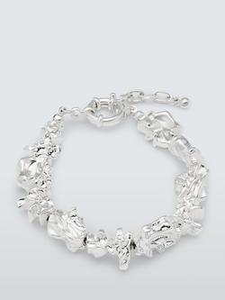 John Lewis Molten Effect Statement Bracelet, Silver, Silver