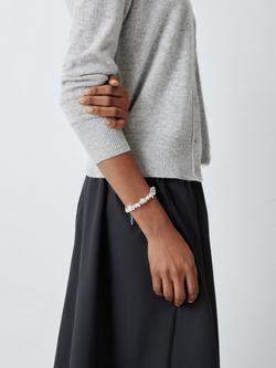 John Lewis Molten Effect Statement Bracelet, Silver - view 2, Silver