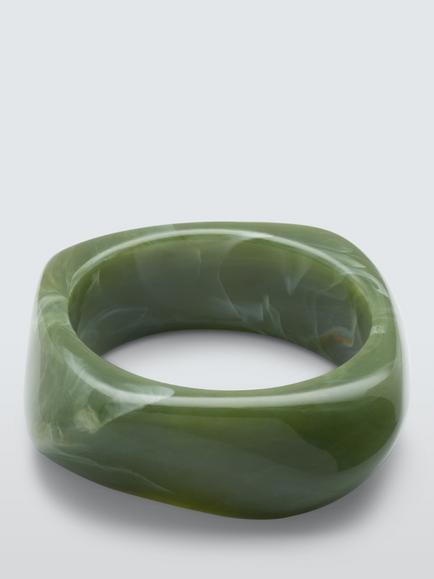 John Lewis Swirled Resin Statement Bangle, Green, Green
