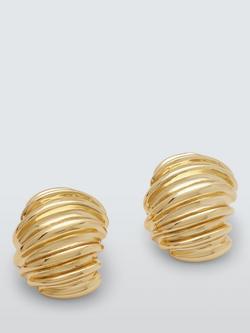 John Lewis Chunky Textured Stud Earrings, Gold