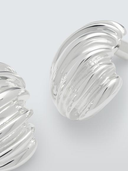John Lewis Chunky Textured Stud Earrings, Silver