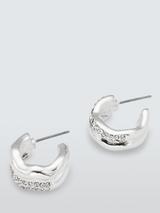 John Lewis Diamante Wavy Hoop Earrings